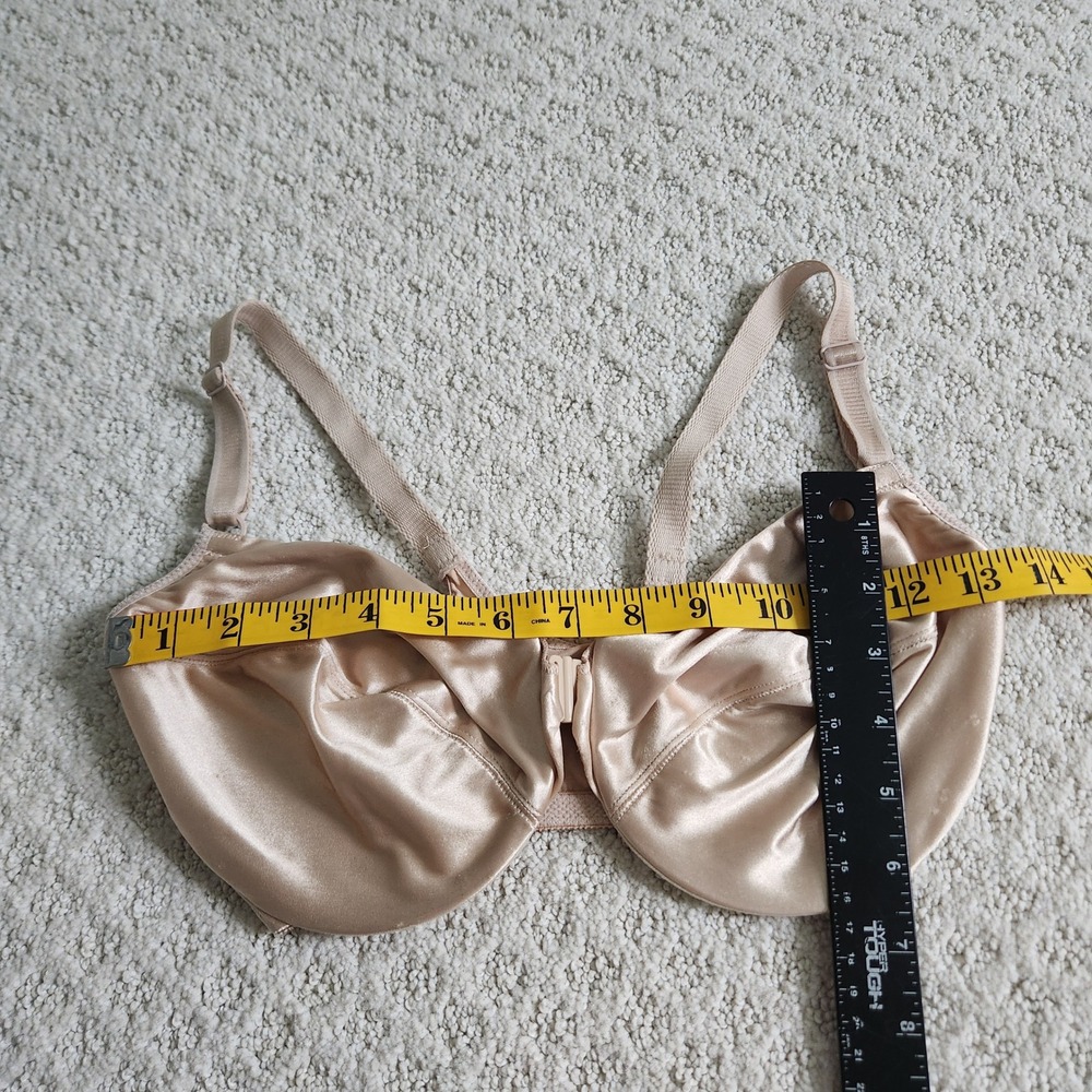 Victoria's Secret Front Close Underwire Bra 34DD Champagne Nude Satin Racerback - Picture 7 of 8